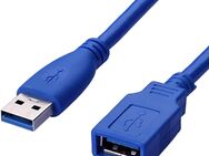USB 3.0 Typ A, Datenleitung, Stecker, Buchse, 50cm lang, doppelt geschirmt, Knickschutz, blau - Fürth