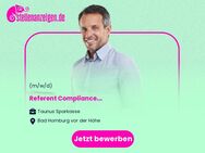 (Senior) Referent Compliance (m/w/d) - Bad Homburg (Höhe)