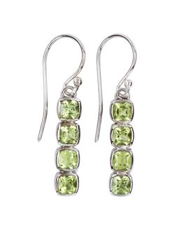 Ohrhänger Peridot im Cushion-Schliff 4 x 4 mm - Grebenhain