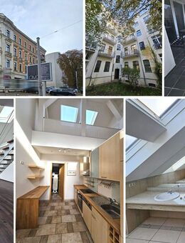 Helle DG-Wohnung mit Galerie, ca. 64 m² WZ, Kamin, EBK, Gäste-WC, gr. Balkon, Lift, SP mgl. - Leipzig