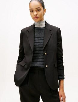 Tommy Hilfiger Longblazer TIMELESS WOOL REG STRT SB BLAZER mit Wolle