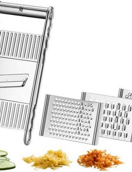 WMF Multireibe Gourmet, Cromargan® Edelstahl Rostfrei 18/10, (Set, 5-St), 4 Einsätze, Hobeln, Raspeln, Reiben, Schneiden, Cromargan Edelstahl