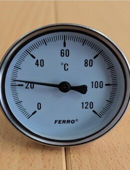 Thermometer Ø 63 mm mit Tauchhülse 1/2 " 0 - 120 ° C - Leopoldshöhe