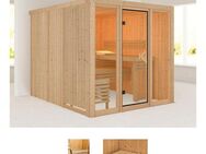 welltime Sauna Artja, BxTxH: 216 x 234 x 198 cm, 68 mm, naturbelassen, ohne Ofen