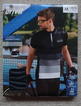 Crivit Herren Radsporttrikot Fahrradtrikot schwarz weiß grau M ( 48 ) - Niddatal