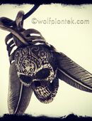 Totenkopf Anhänger Sugar Skull mit Federn 925 Silber Signiert in 50672