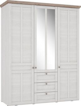FORTE Kleiderschrank Iloppa, Schlafzimmerschrank im Landhausstil Maße: B/H/T ca. 155x192,6x57,3 cm, Schrank mit Spiegel