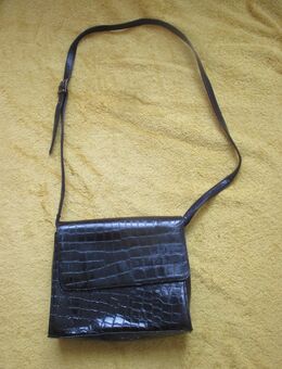Original 1980er VINTAGE * DESIGNER * Kroko * Lack- Leder * Imitat * Vegan * Hand * Umhänge * Clutch * Tasche * Tote * schwarz * black * - Riedlingen