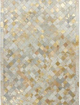 Kayoom Lederteppich Lavish 210 - Fellteppich, rechteckig, Höhe: 8 mm, 100% Rindsleder, Patchwork-Dessin, Wohnzimmer