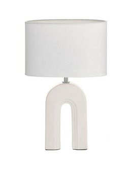 Pauleen Tischleuchte Glow of Purity max20W Weiß/Beige 230V Stoff/Keramik, ohne Leuchtmittel, E14