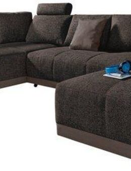 Jockenhöfer Gruppe Wohnlandschaft Orlando U-Form, B: 337 cm, mit Bettfunktion, Bettkasten, 2 Kopfstützen & 2 Zierkissen, Federkern