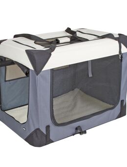 Kerbl Pet Transportbox Journey, grau/beige - L 81 x B 58 x H 58 cm