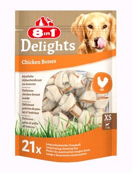 8in1 Delights Kauknochen Huhn - Sparpaket: XS, 2 x 252 g (42 Stück)