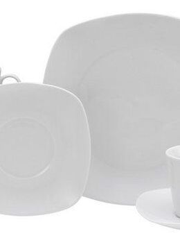 CreaTable Kaffeeservice Geschirr-Set Amelie (18-tlg), 6 Personen, Porzellan, Service, weiß, 18 Teile, für 6 Personen
