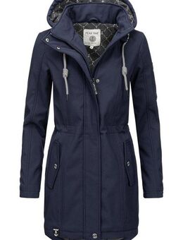 PEAK TIME Softshelljacke L60013 wasserabweisender Übergangs-Mantel mit abnehmbarer Kapuze