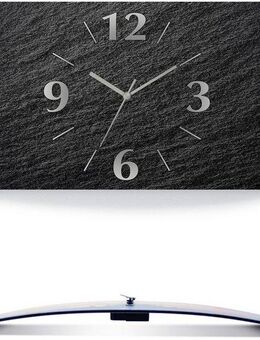 Artland Wanduhr Schiefer (3D Optik gebogen, mit Quarz- oder Funkuhrwerk, versch. Größen)