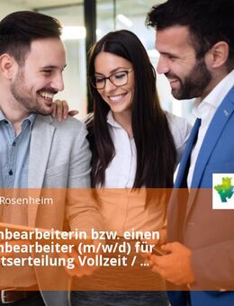 Hauptsachbearbeiterin bzw. einen Hauptsachbearbeiter (m/w/d) für Aufenthaltserteilung Vollzeit / Teilzeit - Rosenheim
