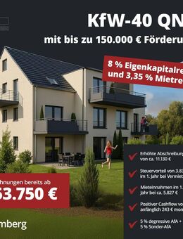 Neubau QNG-PLUS – 1-Zimmer-Wohnung mit Terrasse und Gartenanteil - Amberg