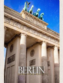 Schönes Holzschild Berlin Brandenburger Tor Wandbild 20x30 cm - Berlin