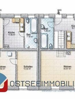 Anlageobjekt, 6 Mietwohnungen, voll vermietet, Grdstk. ca. 1.845 m², zus. Baufläche ca. 2.170 m² möglich - Kemnitz