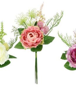 Kunstblume Rosenzweig 3er, I.GE.A., Höhe 24 cm, 24cm Kunstrosen Rosenstrauß künstlich Strauß Seidenblume Blumenstrauß