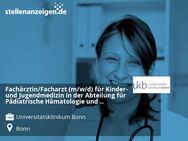 Fachärztin/Facharzt (m/w/d) für Kinder- und Jugendmedizin in der Abteilung für Pädiatrische Hämatologie und Onkologie des Zentrums für Kinder- und Jugendmedizin - Bonn