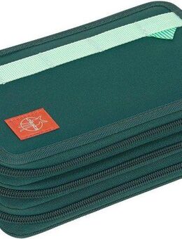 LÄSSIG Federmäppchen Unique Triple, Ocean Edition, dark green, Dreifach Mäppchen, aus recycelten PET-Flaschen