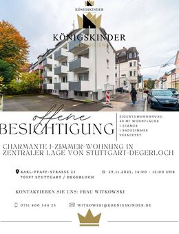 Charmante 1-Zimmer-Wohnung in zentraler Lage von Stuttgart-Degerloch - - Stuttgart