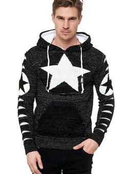 Rusty Neal Kapuzensweatshirt mit großem Stern-Design