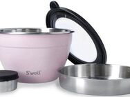 S'well Salatschüssel S'well Calacatta Gold Salad Bowl Kit, 1.9L, Edelstahl, (3-tlg), Therma-S'well®-Technologie mit vakuumisolierten Außenschale