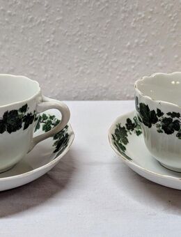 2 Espressotassen Mokkatassen + UT Porzellan Weinlaub Reinecke Eisenberg Thüringen - Mendig
