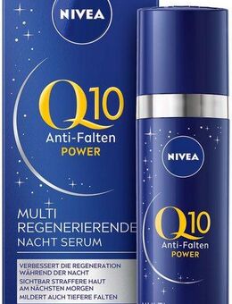 Nivea Gesichtsserum Q10 Power MULTI REGENERIERENDES NACHT SERUM, Mindert selbst tiefe Falten, für jeden Hauttyp geeignet.