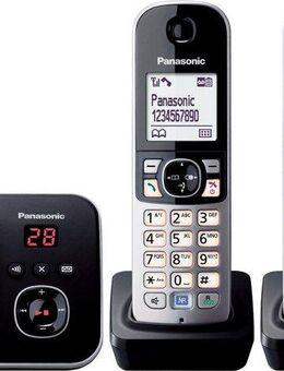 Panasonic TG6823G Trio Schnurloses DECT-Telefon (Mobilteile: 3, mit Anrufbeantworter, Nachtmodis, Freisprechen)
