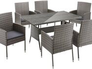 MERXX Garten-Essgruppe Costa Rica, TOPSELLER!, (13-tlg., 6x Sessel, 1x Tisch 140x80 cm, inkl. Sitzkissen, OTTOs Choice), Polyrattan, Tischplatte aus Sicherheitsglas, Unser Dauertiefpreis