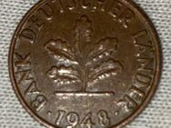 1 Pfennig „F“ Kursmünze Bank Deutscher Länder von 1948 - Münster (Hessen)