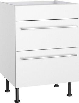 KOCHSTATION Kochfeldumbauschrank KS-Bern2 Breite 60 cm, Kochfeldumbauschrank, 2 Auszügen, 1 feste Blende