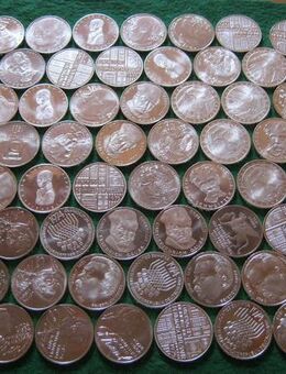 20 x 5 DM Silber-Gedenkmünzen 1969 - 1978 = 140 Gramm Feinsilber - Mannheim