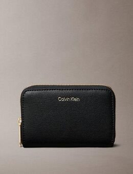 Calvin Klein Geldbörse FOIL LOGO MEDIUM ZIP AROUND, Geldbeutel, Damen Portemonnaie mit Logoschriftzung