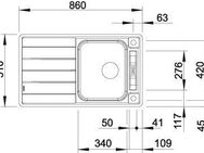 Blanco Küchenspüle AXIS III 45 S-IF, rechteckig, inkl. Glasschneidebrett
