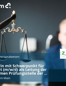 Volljurist*in mit Schwerpunkt für Sozialrecht (m/w/d) als Leitung der gemeinsamen Prüfungsstelle der Zahnärzte und Krankenkassen in Hessen / Vollzeit (40 Stunden) - Frankfurt (Main)
