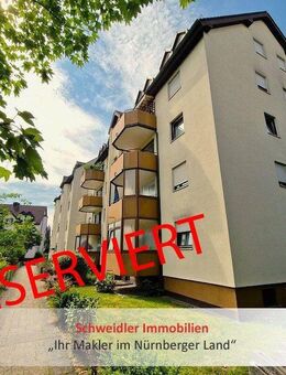 Ruhig, zentral, fairer Preis! 2-Zimmer-Wohnung mit großer Loggia und TG-Stellplatz in Lauf - Lauf (Pegnitz)