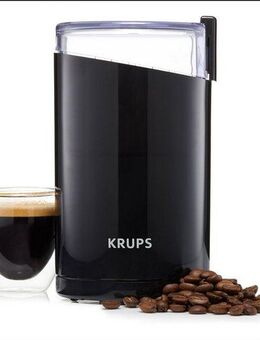 Krups Kaffeemühle F20342, 200 W, Schlagmesser, 85 g Bohnenbehälter, fein bis grob, 12-Tassen Fassungsvermögen, robuste Edelstahlklingen