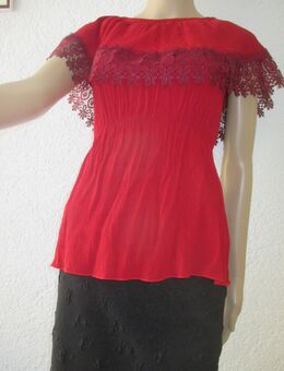 NEU * DESIGNER * Blumen * Blüten * Flower * Lace- Spitze * Crinkel * Knitter * Off Shoulder * Carmen * Bluse * Tunika * Gr. 34, 36- 38/ XS- S * dunkel- wein- bordeaux- rot * - Riedlingen