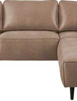 Home affaire Ecksofa Fumone, Lederoptik oder Soft-Touch Chenille, Breite 260, mit schwarzen Massivholzfüßen