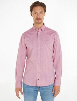 Tommy Hilfiger Langarmhemd CL W-OXFORD DOBBY RF SHIRT mit dezenter Labelflag auf der Brust