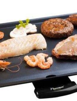 bestron Tischgrill ABP602BB Asia Lounge, 2000 W, Teppanyaki Grillplatte, im Asia Design mit Bambus-Griffen