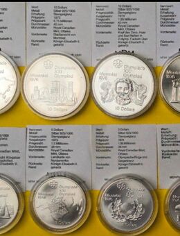 Kanada Silbermünzen 4x 5 + 4x 10 Dollar 1973/ 74, Olympiade 1976 - Limburg (Lahn)