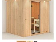 Karibu Sauna Sodin, BxTxH: 210 x 184 x 202 cm, 68 mm, (Set) 9 KW-Ofen mit integrierter Steuerung