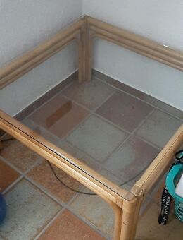 Couchtisch aus Rattan mit Glasplatte - Bonn Bechlinghoven