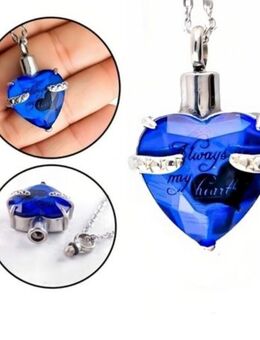 Mini Urne Feuerbestattung Asche Anhänger mit Halskette Füllflasche Modeschmuck Herz 18,90€* - Villingen-Schwenningen